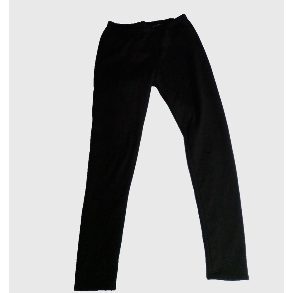 Just Cozy Women's Brown Fleece Lined Black Elastic Waist Leggings Size M/L
